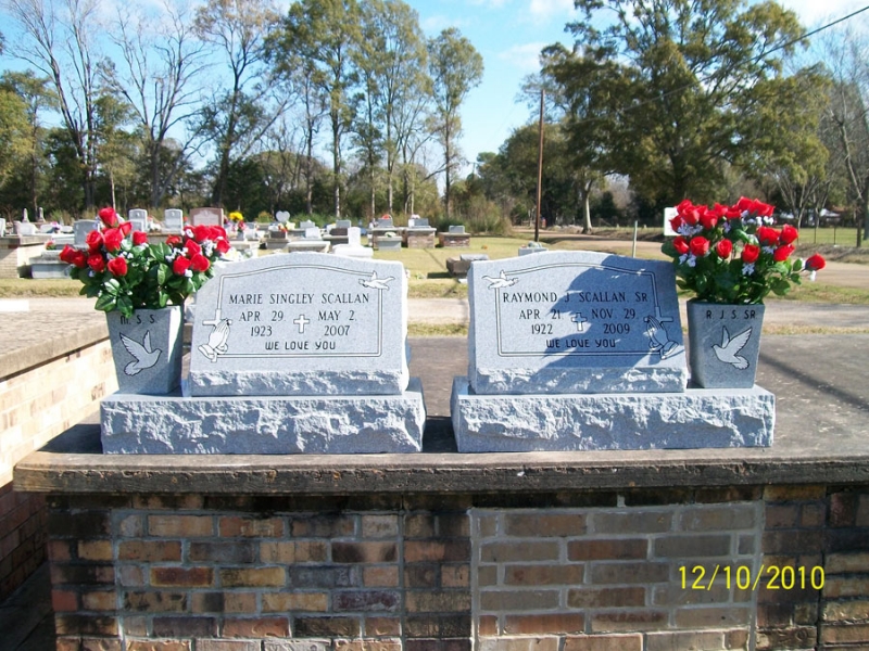 Slants Roselawn Monuments Baton Rouge, LA Statuary, Memorials